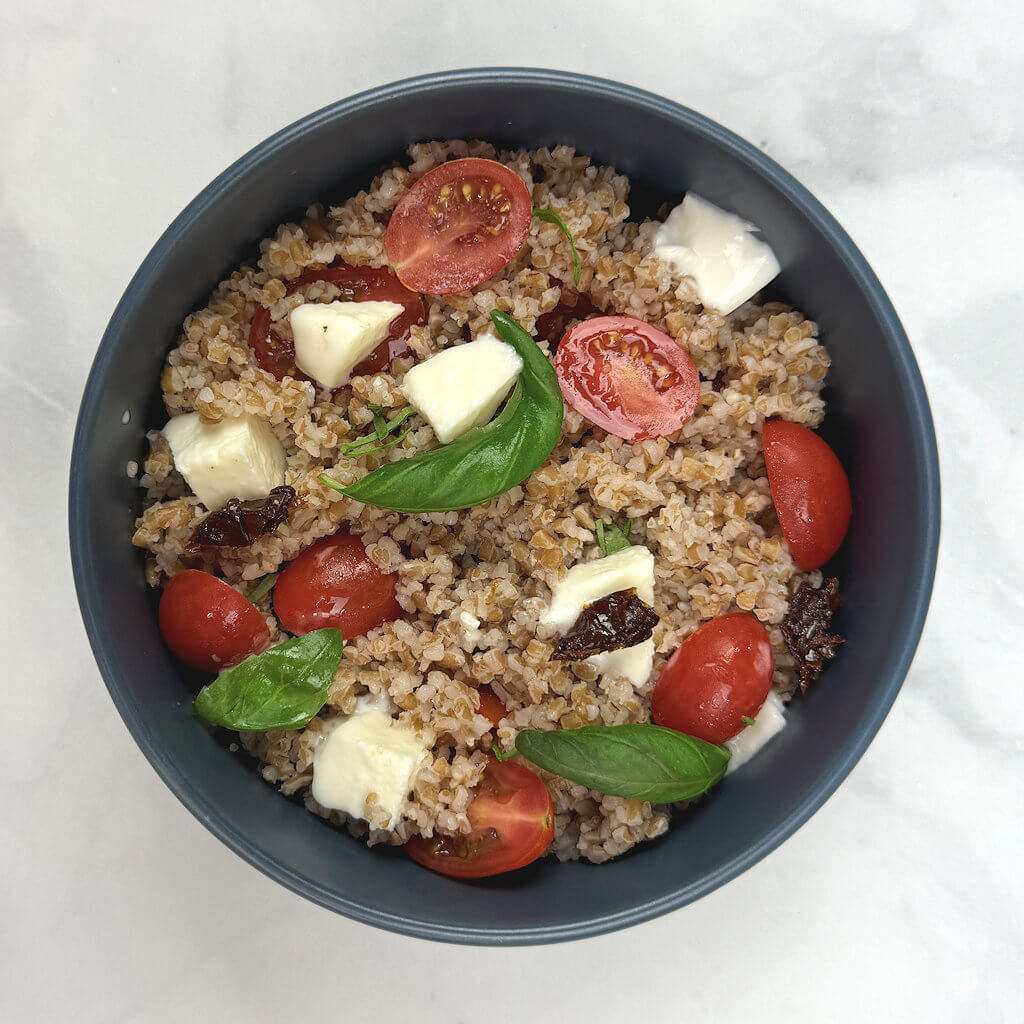 Bulgur Wheat Caprese Salad