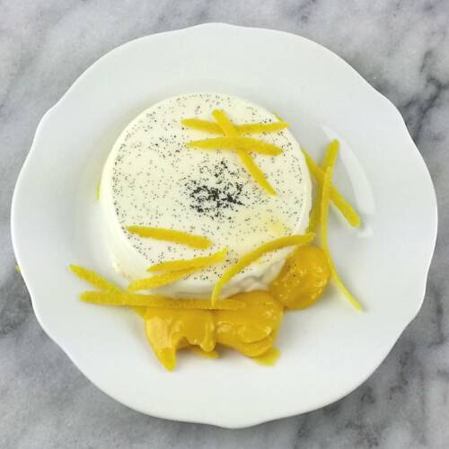 Lemon Panna Cotta with Passion Fruit Curd