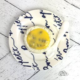 Lemon Panna Cotta with Passion Fruit Curd