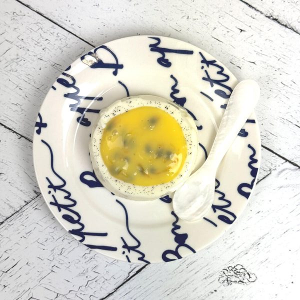 Lemon Panna Cotta with Passion Fruit Curd
