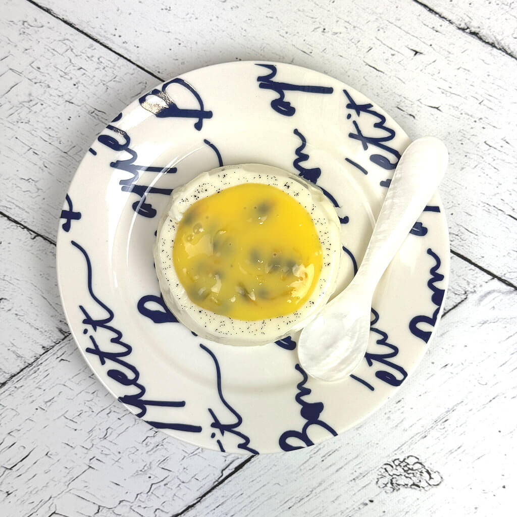 Lemon Panna Cotta with Passion Fruit Curd