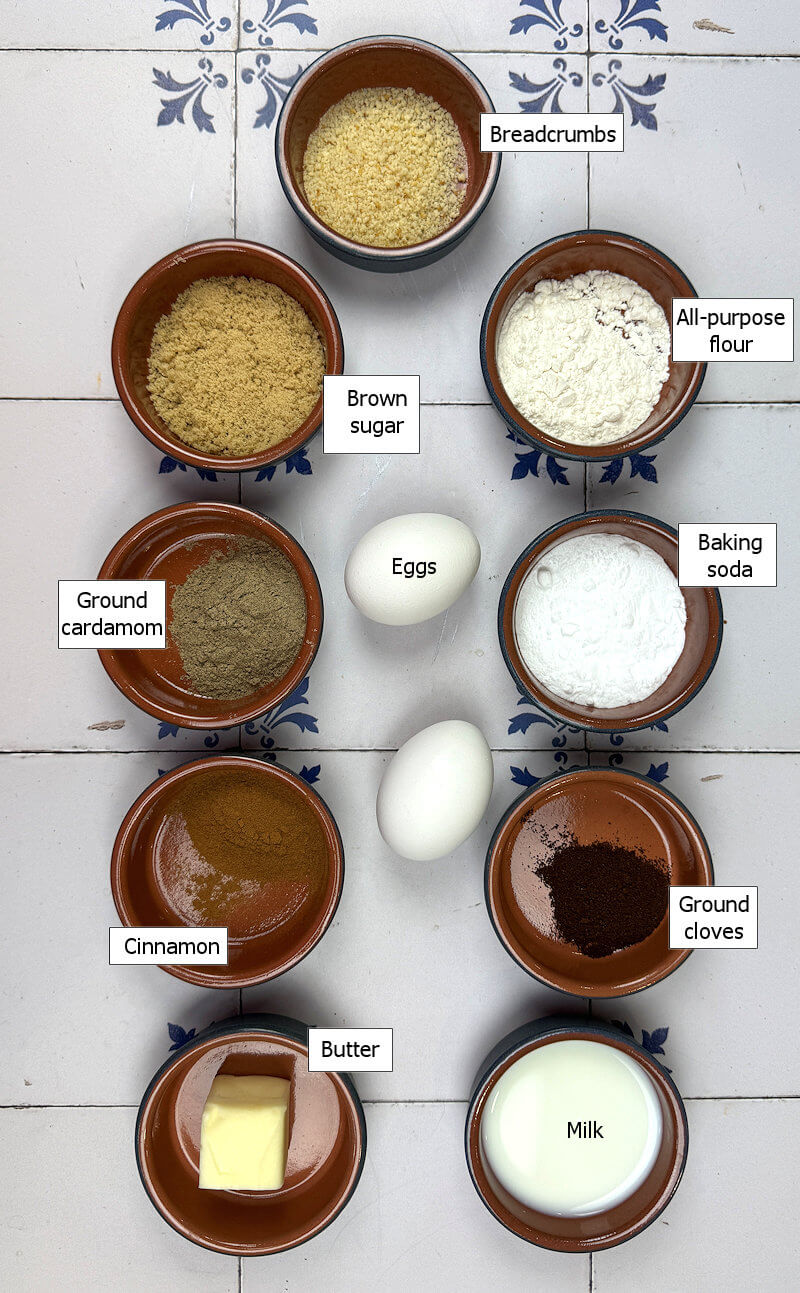 Key ingredients to make Swedish Cardamom Cake