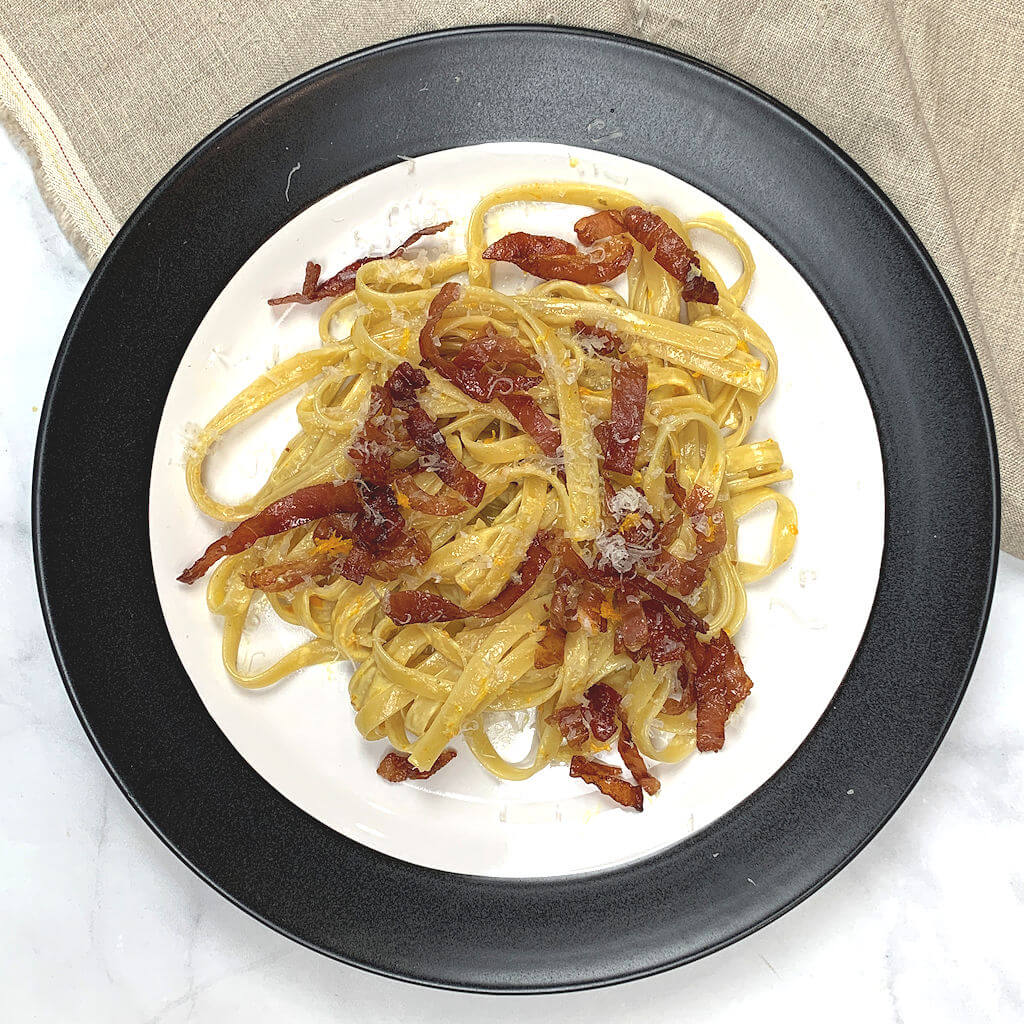Tagliatelle with Prosciutto & Orange Cream