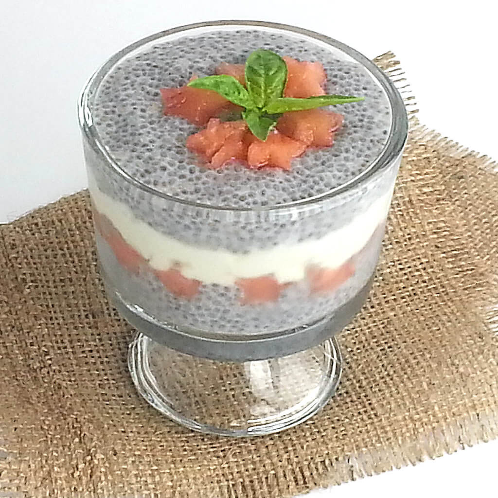 Water melon Feta Dessert with Chia Seeds