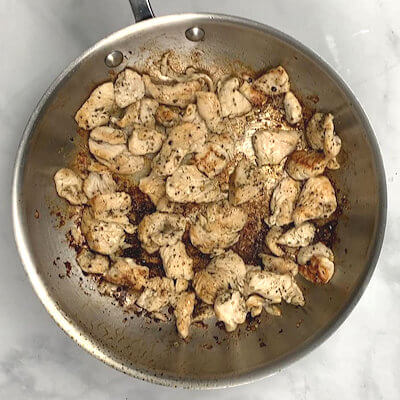 Step 4 - Heat butter in a skillet and add the turkey strips. Cook until almost done.