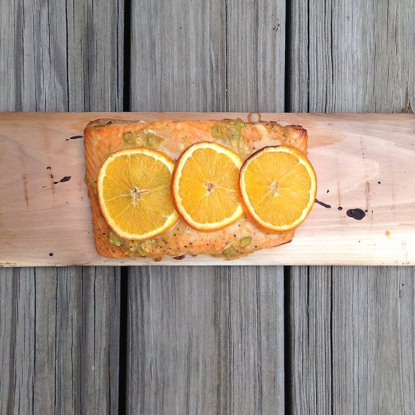 Cedar Planked Salmon with Maple Mustard Glaze