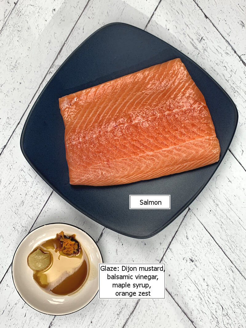 Key ingredients to make Cedar Planked Salmon with Maple Mustard Glaze