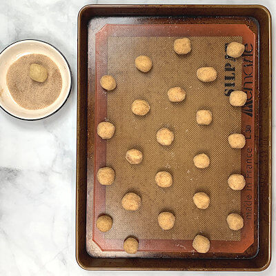 Step 3 - Portion small cookies, about 2 teaspoon sized balls on baking sheet.