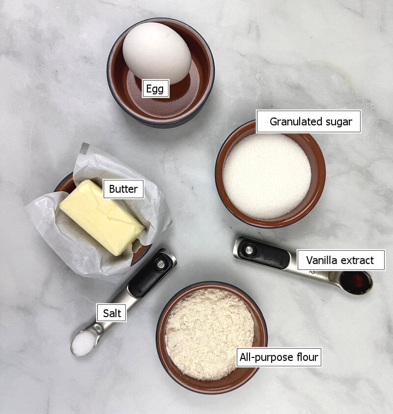 Key ingredients to make Boterkoek or Dutch Butter Cake