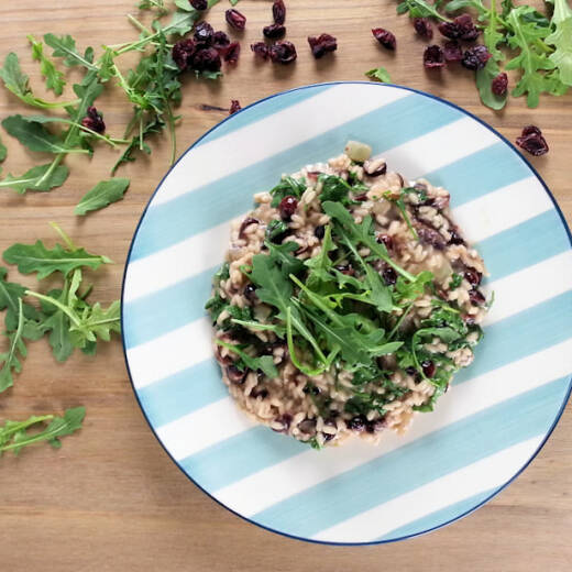 Coconut RIsotto with Cranberries and Arugula
