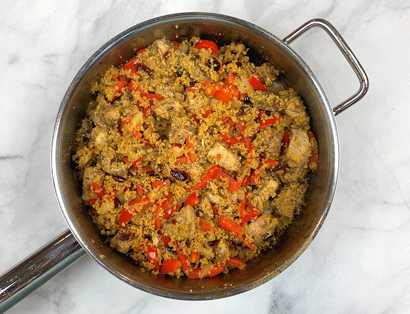 Finished recipe in skillet.