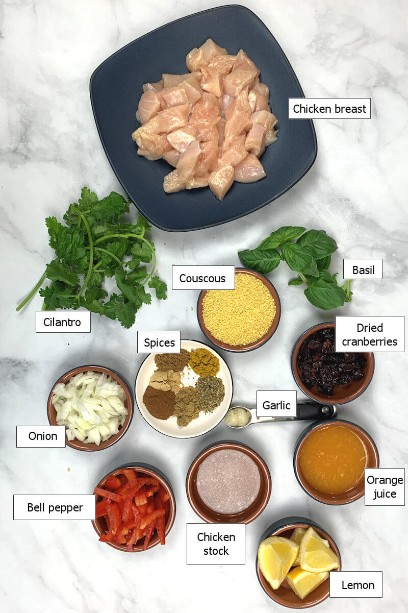 Key ingredients to make Mediterranean Chicken Couscous