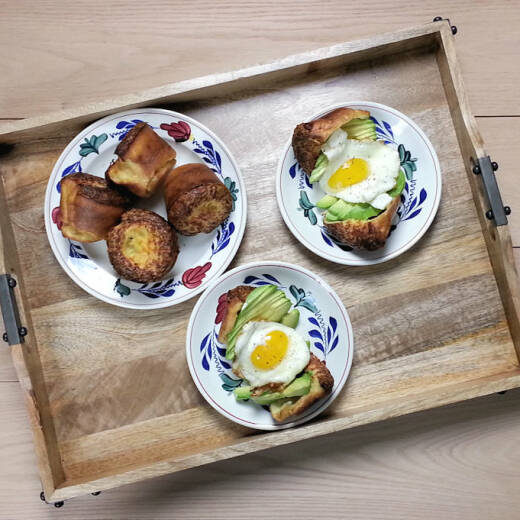 Cheddar Popover Sandwich with Avocado and Fried Egg
