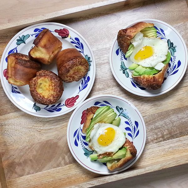 Cheddar Popover Sandwich with Avocado & Fried Egg