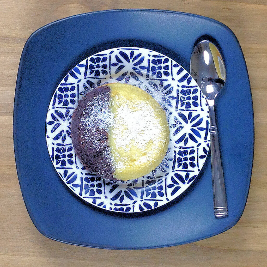 Two-Tone Flourless Chocolate Souffle