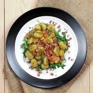 Stir-Fried Gnocchi with Arugula & Pancetta