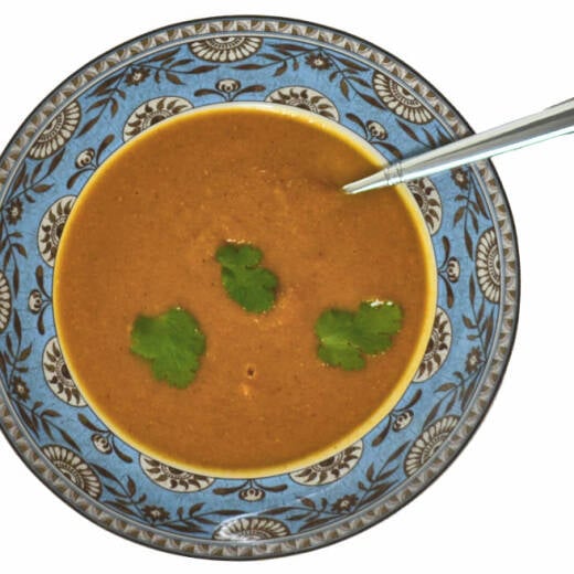 Carrot Lentil Soup with Cilantro