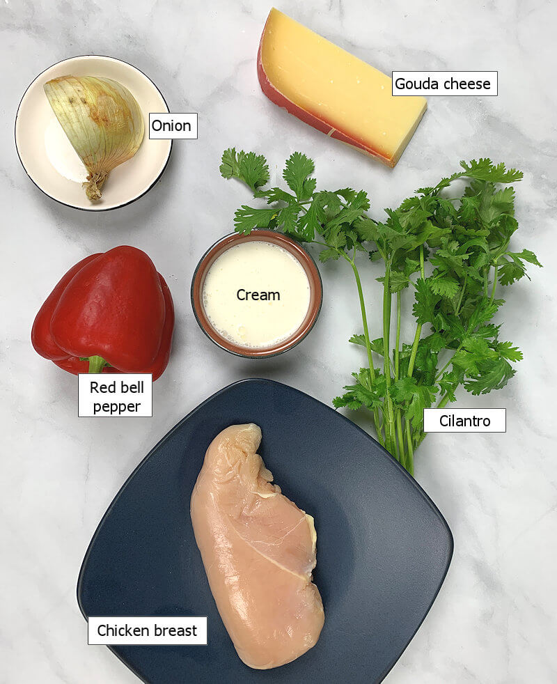 Key ingredients to make Creamy Linguine with Cilantro Chicken