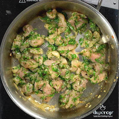 Step 3 - Saute the marinated chicken.