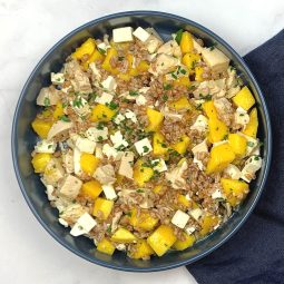 Farro Salad with Mango, Chicken & Feta