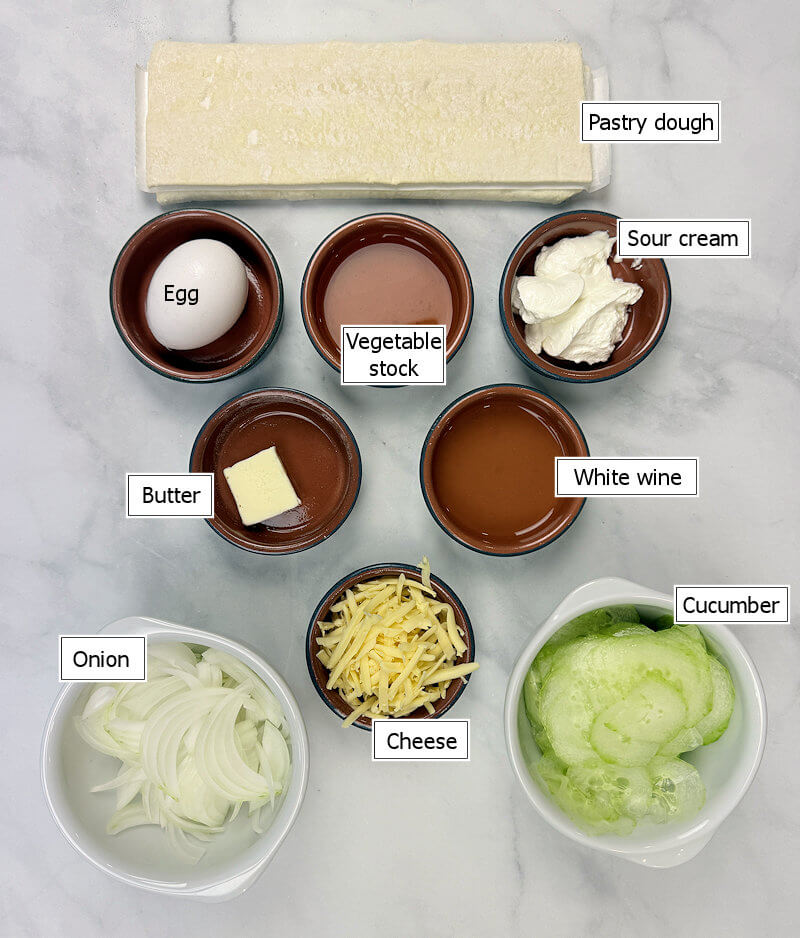 Key ingredients to make Cucumber and Wine Soup