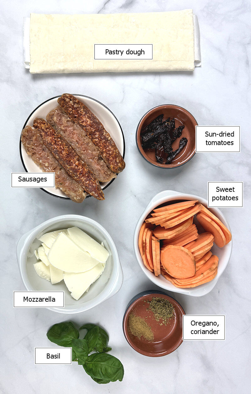 Key ingredients to make a Sweet Potato Slab Pie