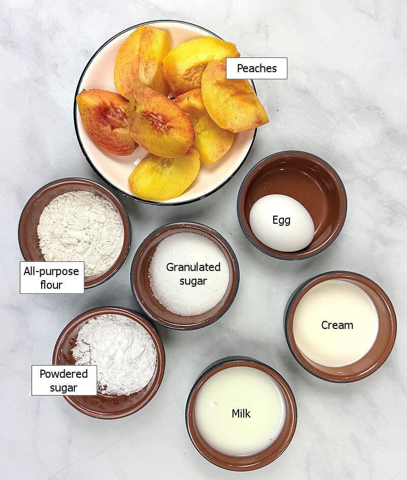 Key ingredients to make Peaches n Cream Clafouti