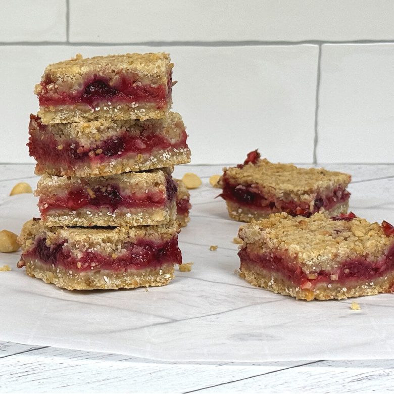 Strawberry Oat Macadamia Bars