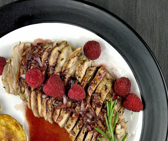 Rosemary Chicken with Raspberry Glaze