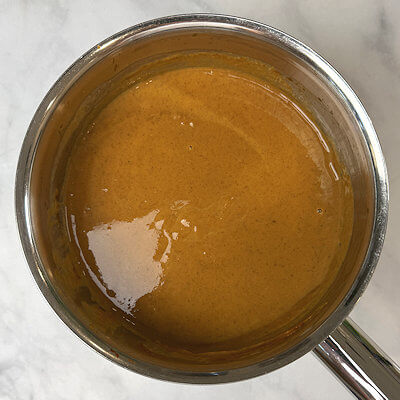 Step 4 - Combine the milk-egg mixture with the pumpkin mixture, by adding the pumpkin mixture, little by little.Then add that back into the rest of the pumpkin puree in the saucepan.