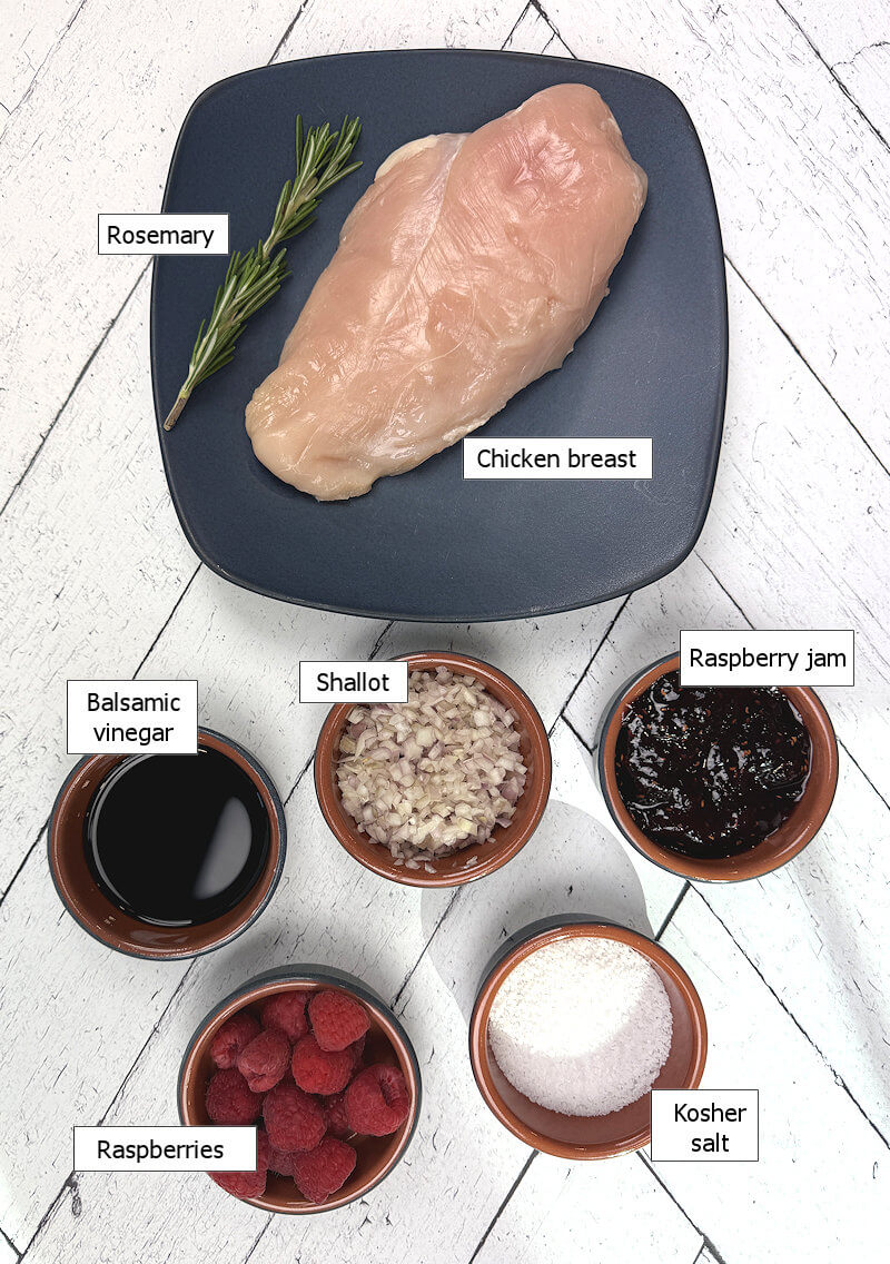 Ingredients to make Rosemary Chicken with Raspberry Glaze