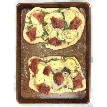 Pear, Brie and Prosciutto Pizza