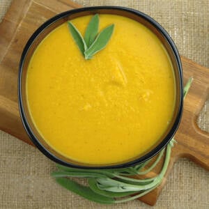 Roasted Squash Carrot Soup with Chicken