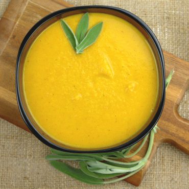 Roasted Squash Carrot Soup with Chicken