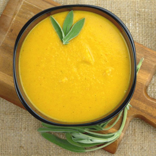 Roasted Squash Carrot Soup with Chicken