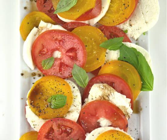 Caprese Salad with Yellow Beets