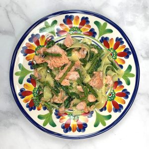 Salmon, Asparagus & Spinach Pappardelle