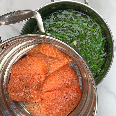Step 2 - Steam the salmon making use of a steamer insert