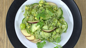 Green Rice Salad with Avocado and Grapes