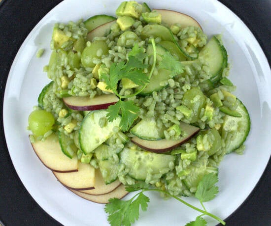 Green Rice Salad with Avocado and Grapes