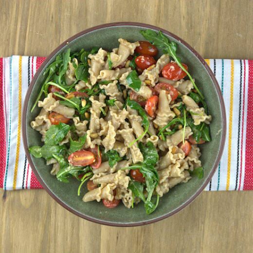Whole Grain Trumpets with Tomatoes and Arugula