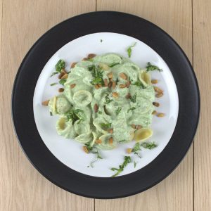 Orecchiette with Creamy Basil & Blue Cheese Sauce
