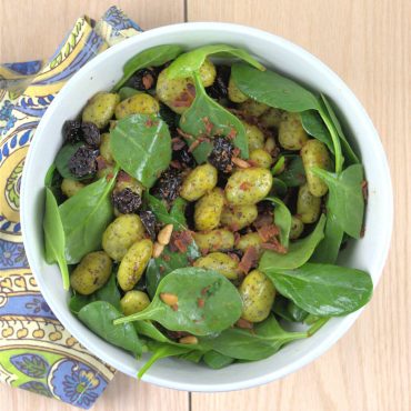 Poppy Seed Potato Gnocchi in Spinach Salad
