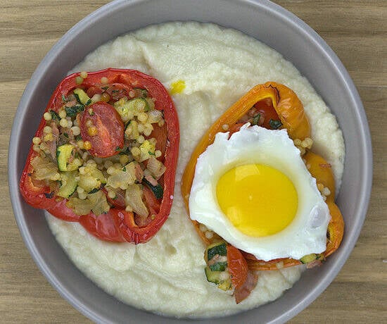 Stuffed Bell Peppers Sunny Side Up