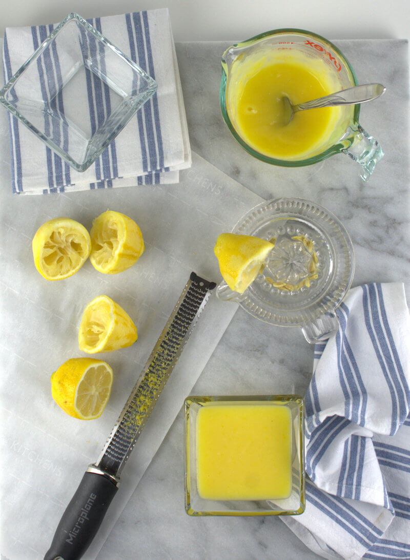 Lemon curd in the making