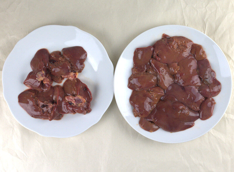 Step 1. Rinse and trim the chicken livers