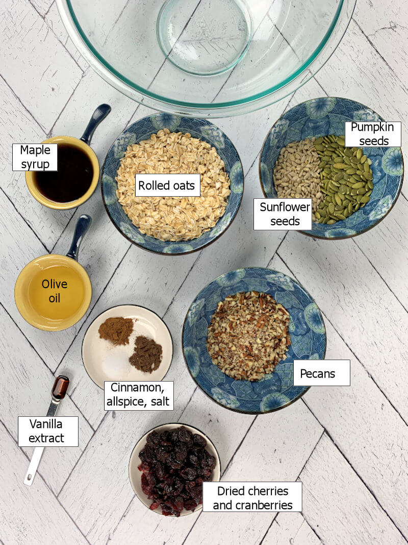 Ingredients to make easy healthy granola