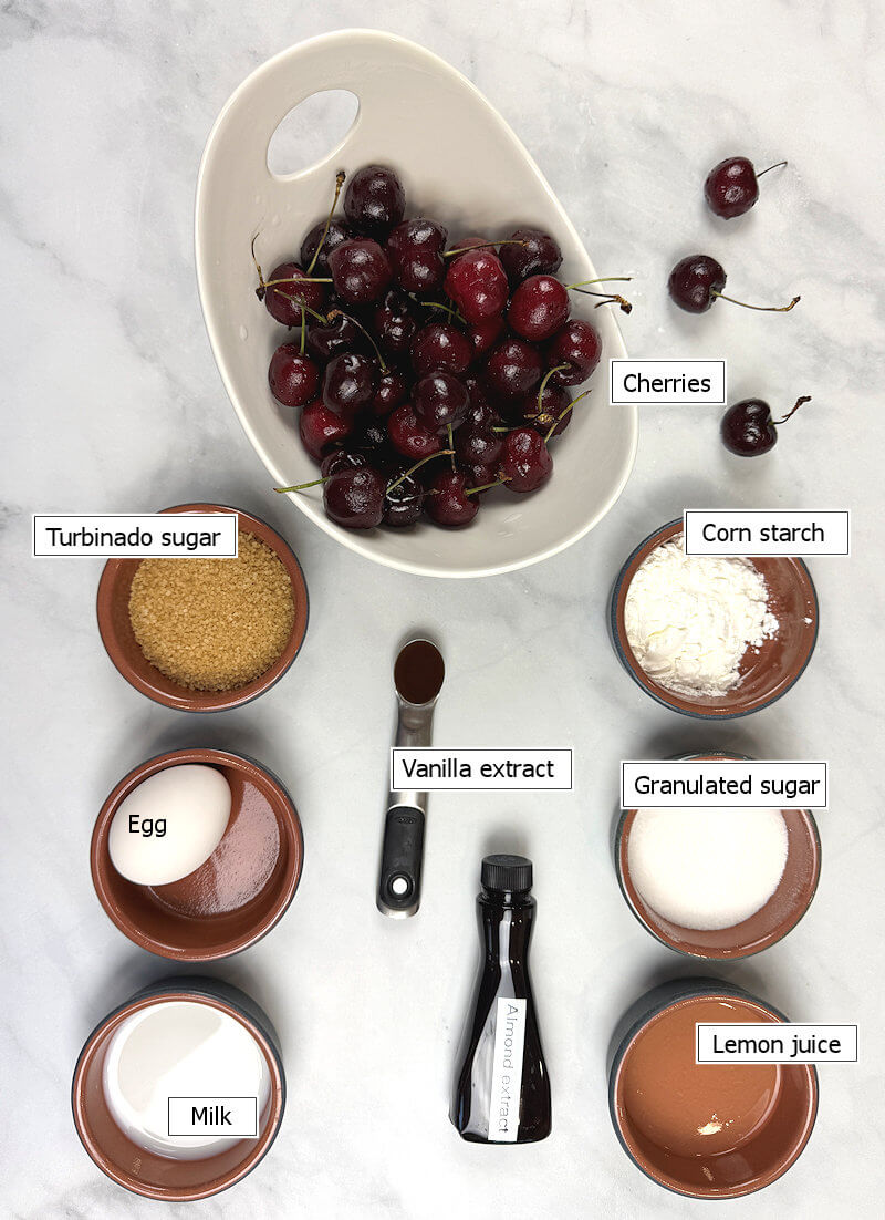 Key ingredients to make a Homemade Cherry Pie for Two