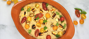 Picture of Creamy Grits with Halloumi and Tomatoes