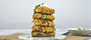 Picture of stack of Zucchini Carrot Fritters